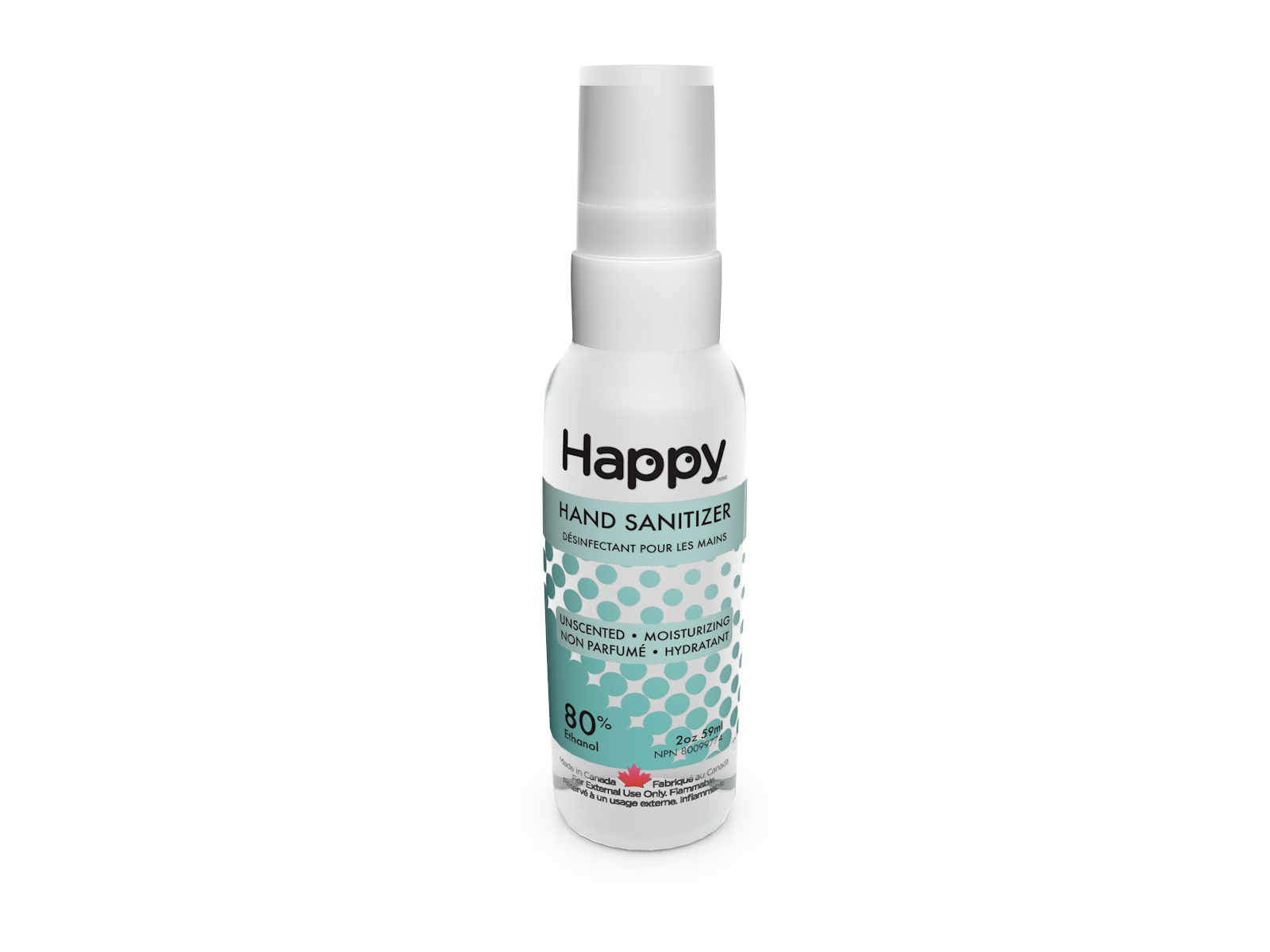 HAPPY 80% HAND SANITIZER SPRAY - UNSCENTED