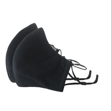 HAPPY 3-LAYER ORGANIC MASK - Black 2Pk