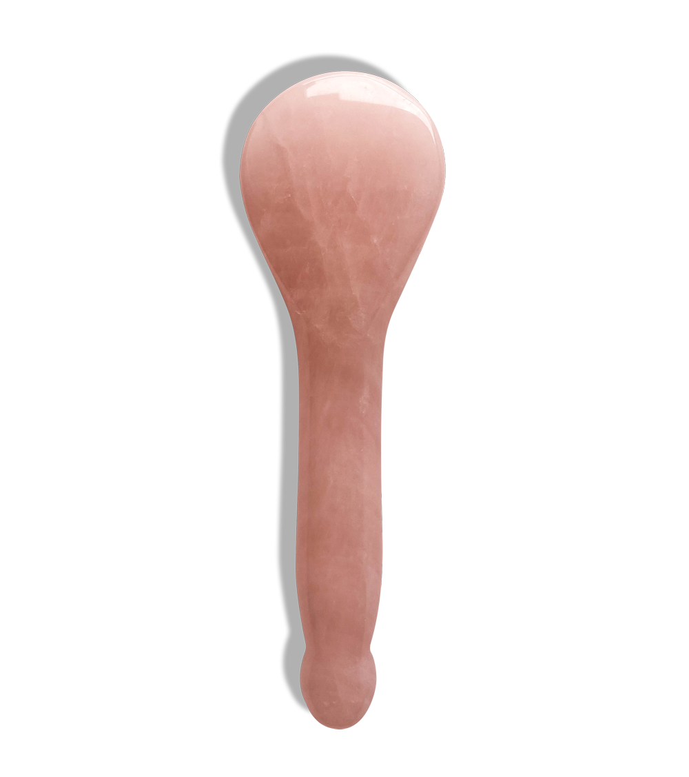 HAPPY SPOON GUA SHA ACUPRESSURE TOOL - ROSE QUARTZ