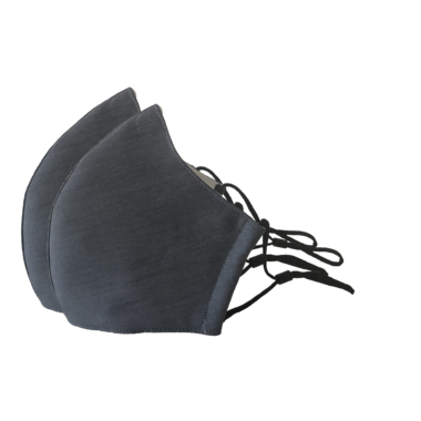 HAPPY 3-LAYER ORGANIC MASK - CHARCOAL 2pk