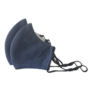 HAPPY 3-LAYER ORGANIC MASK - NAVY 2pk