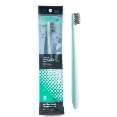 HAPPY BIODEGRADABLE CHARCOAL TOOTHBRUSH - 1 unit