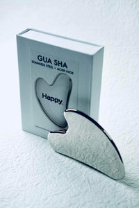 HAPPY GUA SHA HEART - STAINLESS STEEL