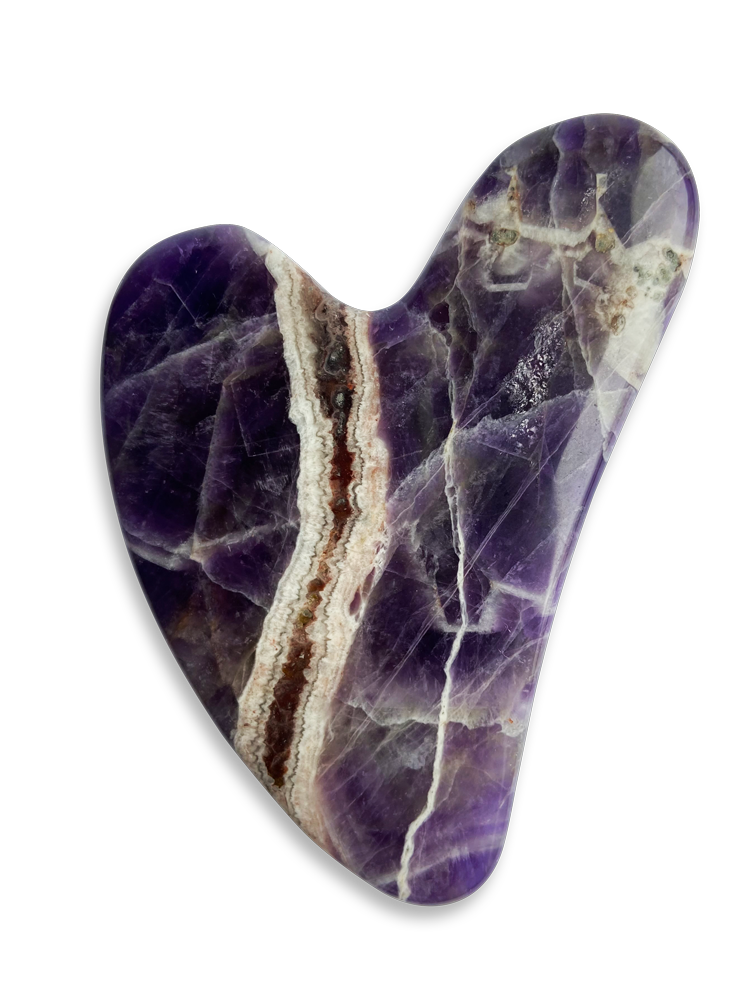 HAPPY GUA SHA HEART - AMETHYST